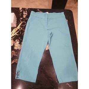 Coconut Row Palm Beach Pants - Light Blue Stretch Pull on Womens - Size 18
